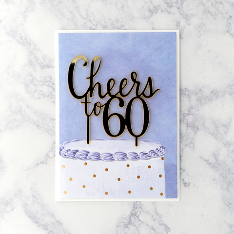 Cheers Cake 60th Birthday Card