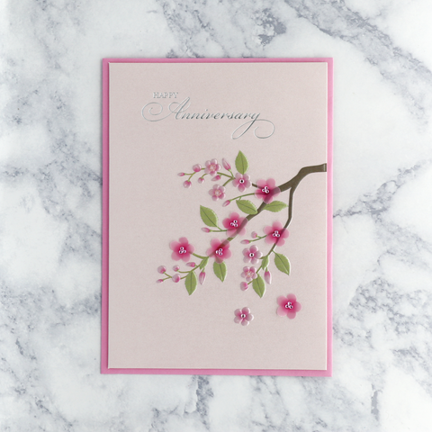 Cherry Blossom Branch Anniversary Card
