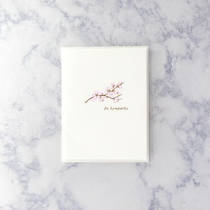 Letterpress Cherry Blossom Branch Sympathy Card