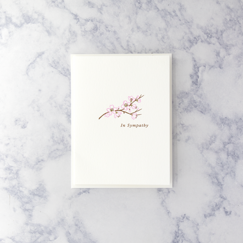 Letterpress Cherry Blossom Branch Sympathy Card