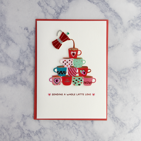 Coffee Cup Pyramid Valentine's Day Card