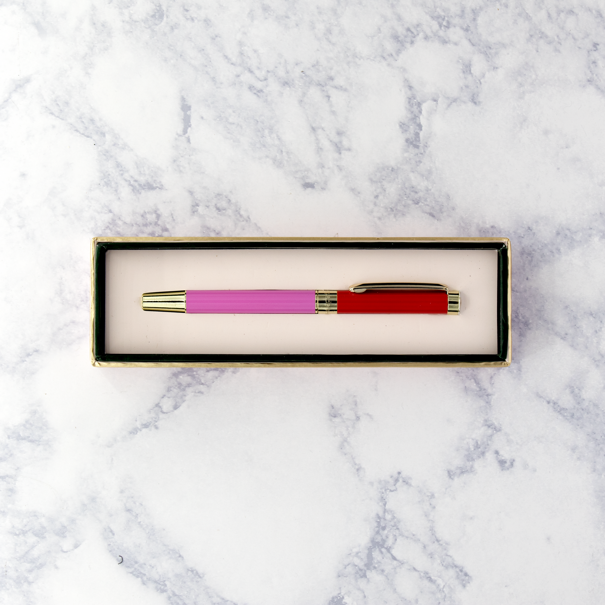 Colorblock Red & Pink Ballpoint Pen