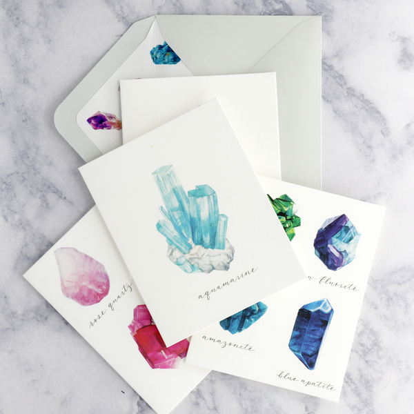 Colorful Gemstones Boxed Notes (Set of 20)