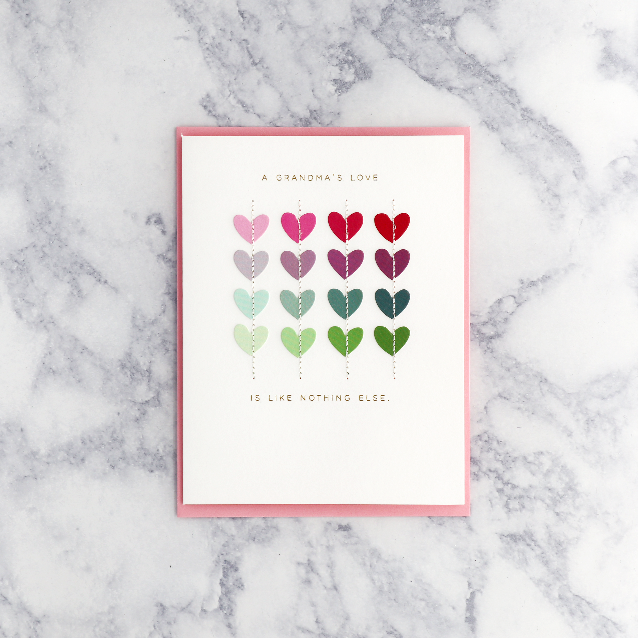 Colorful Rainbow Hearts Birthday Card (Grandma)