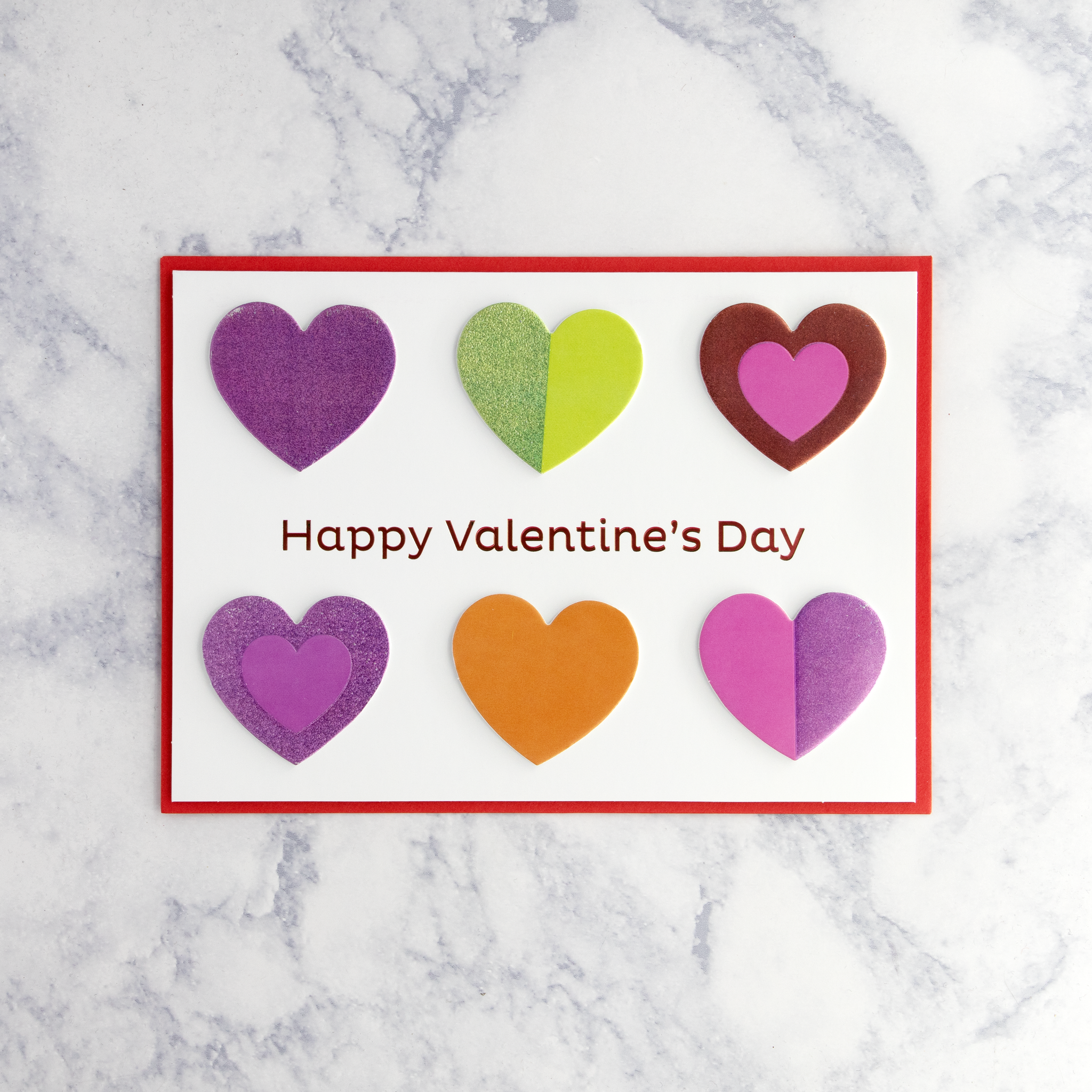 Colorful Hearts Valentine's Day Card