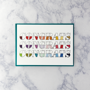 Colorful Text Congratulations Card