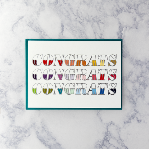 Colorful Text Congratulations Card