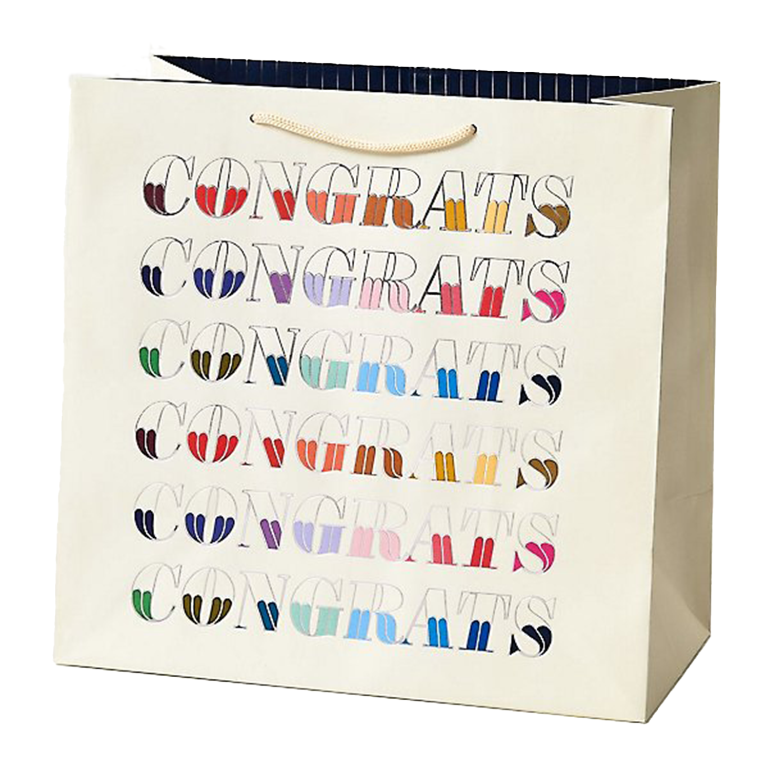Colorful Text Congratulations/Graduation Large Bag