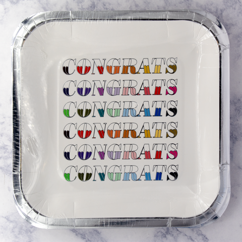 Colorful Text Graduation Plates (Set of 10)