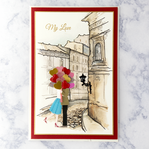 Couple In Paris Anniversary Card