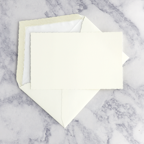 Cream "Créations de Paris" Deckled Edge Flat Boxed Cards (Set of 25)