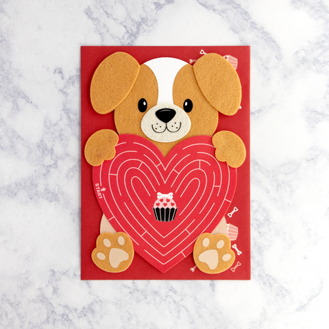 Critter Heart Maze Valentine's Day Card