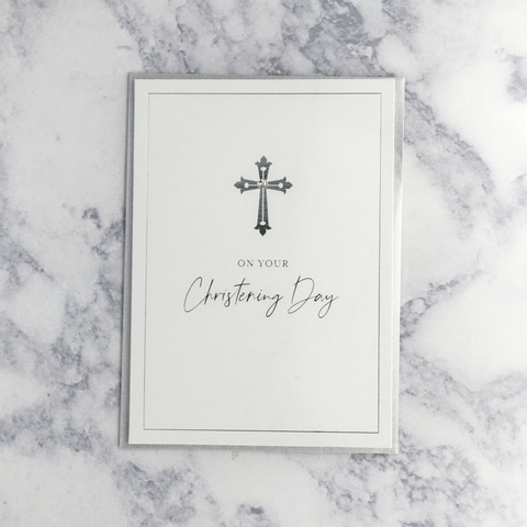 Cross Christening Card