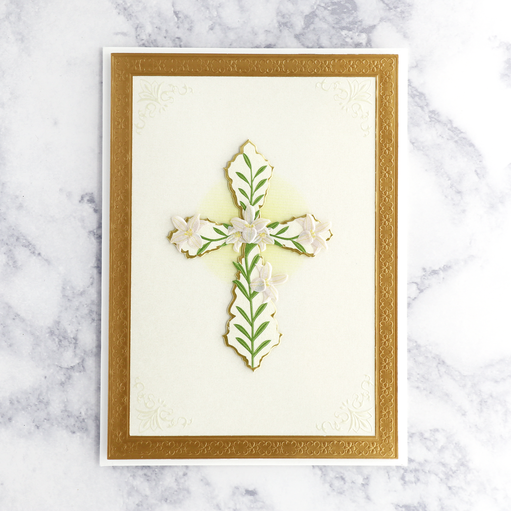 Cross With Flowers Sympathy Card