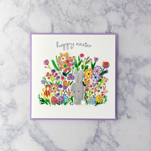 Cute Bunny In Field Easter Card