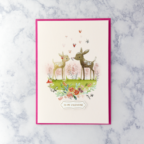 Deer With Hearts Valentine’s Day Card