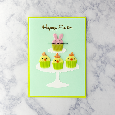 Handmade Cupcake Tray Easter Card