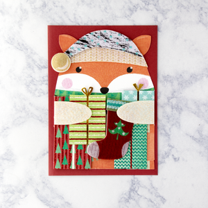 Die-Cut Cute Fox Christmas Card