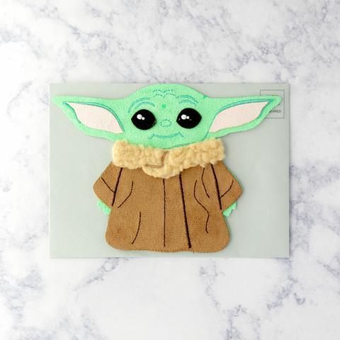 Die-Cut Fabric Baby Yoda Star Wars Birthday Card