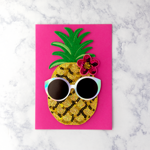 Die-Cut Sequin Pineapple Birthday Card