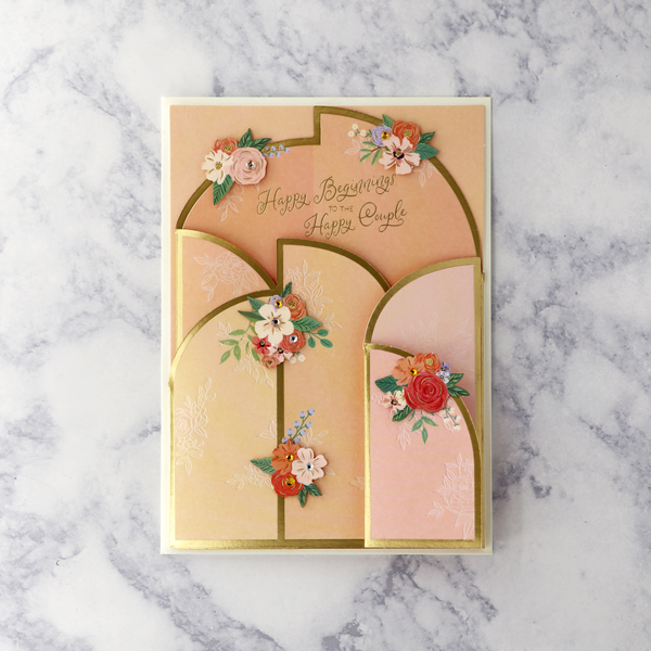 Die-Cut Displayable "Happy Beginnings" Wedding Card