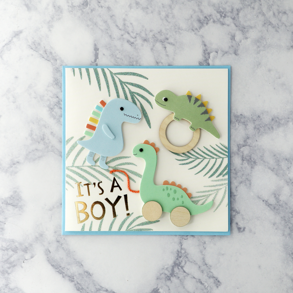 Dinosaurs "It's A Boy" New Baby Card