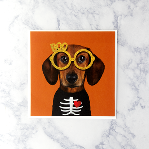 Dog In Costume Halloween Card