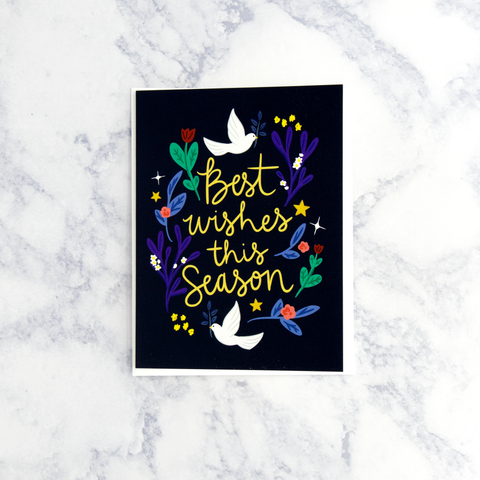 Doves "Season Wishes" Christmas Card