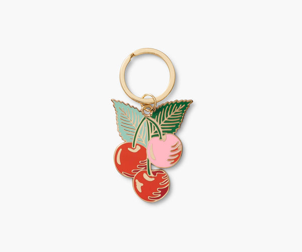 Cherries (Cherry Farm) Gold Enamel Keychain