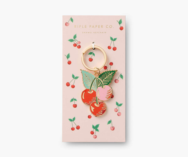 Cherries (Cherry Farm) Gold Enamel Keychain