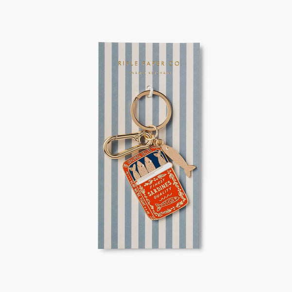 Sardines Gold Enamel Keychain