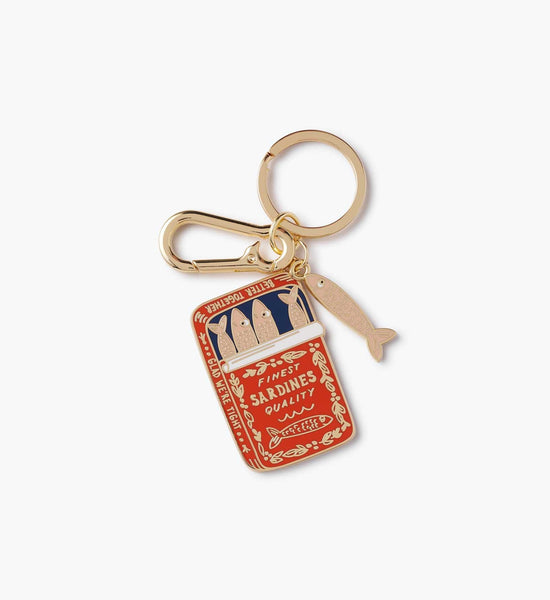 Sardines Gold Enamel Keychain