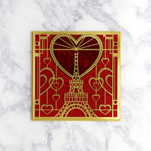 Laser-Cut Eiffel Tower Parisian Valentine’s Day Card