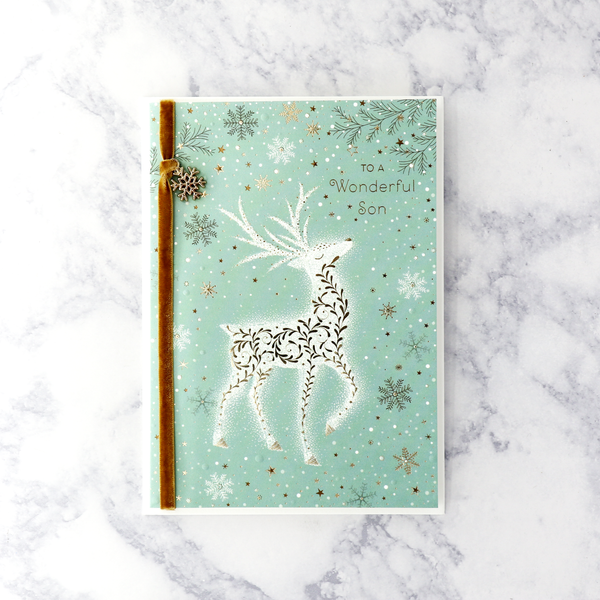 Embossed Reindeer Christmas Card (Son)