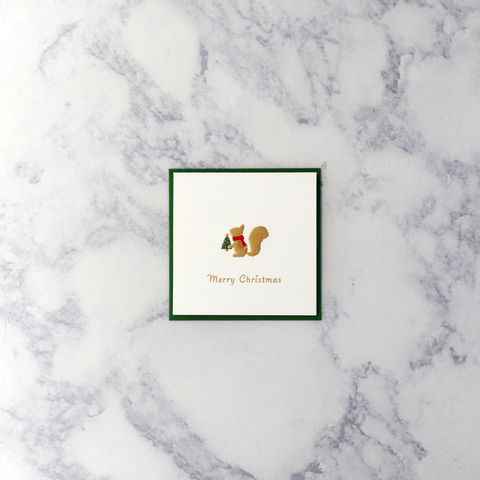 Embossed Squirrel Mini Gift Enclosure Christmas Card
