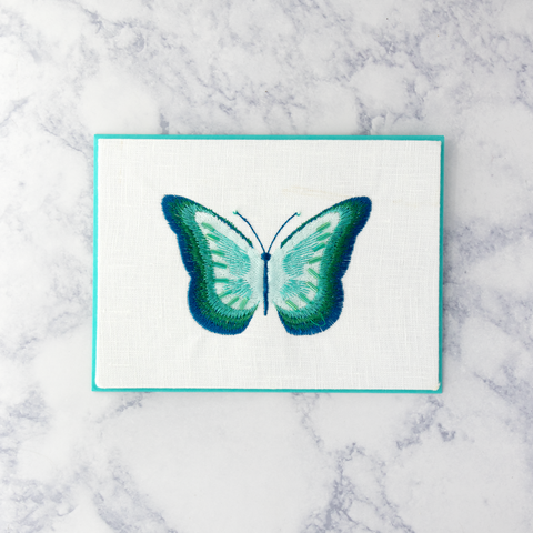 Embroidered Butterfly Birthday Card