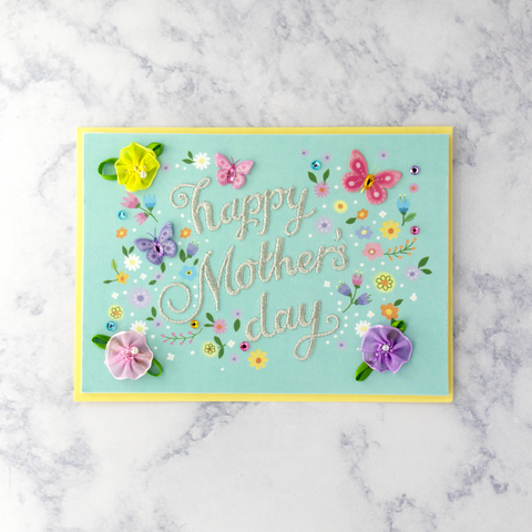 Embroidered Lettering Mother's Day Card
