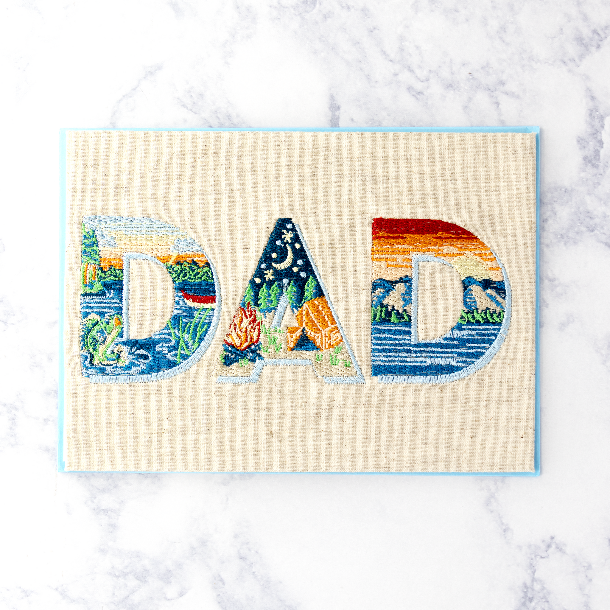 Embroidered Summer Lettering Father's Day Card (Dad)