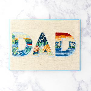 Embroidered Summer Lettering Father's Day Card (Dad)