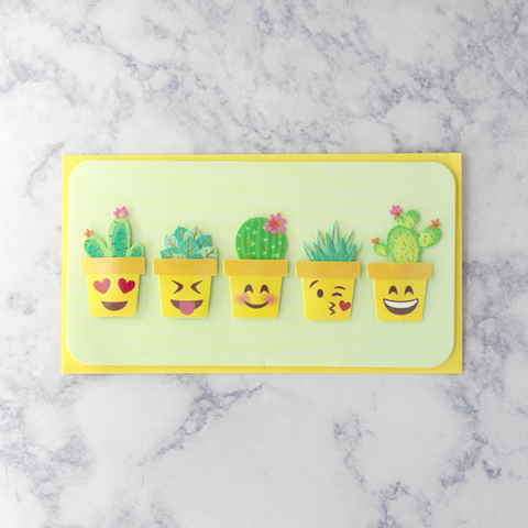 Emoji Flower Pots Mother's Day Card