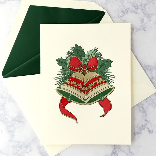 Hand Engraved Christmas Bells Christmas Boxed Notes (Set of 10)