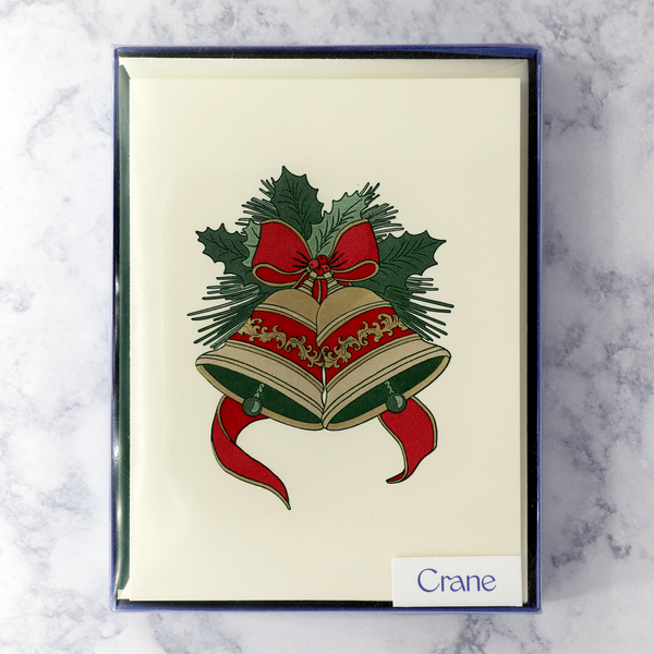 Hand Engraved Christmas Bells Christmas Boxed Notes (Set of 10)