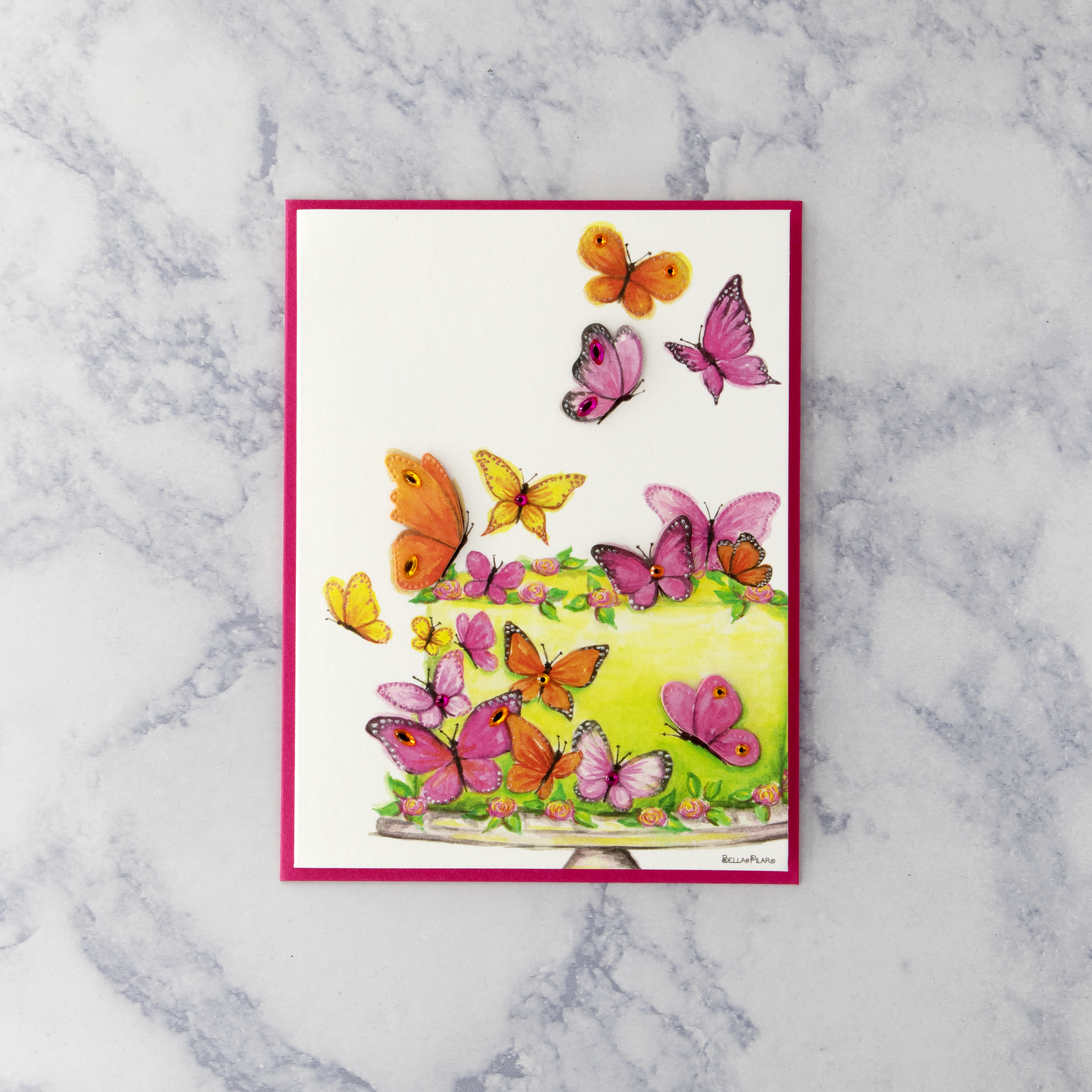 Fashion Butterfly Cake Birthday Card