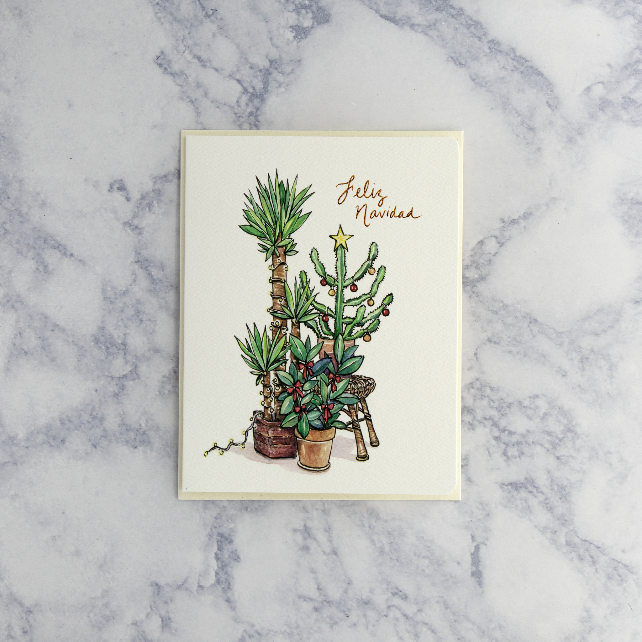 Houseplants "Feliz Navidad" Christmas Card