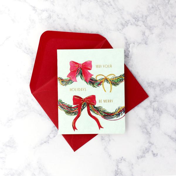 Festive Garland & Bows Holiday Boxed Cards (Set of 20)