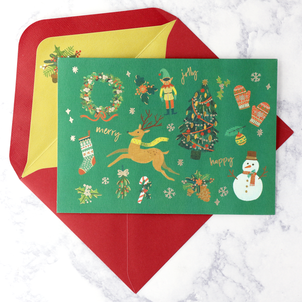 Festive Icons Christmas Boxed Cards (Set of 14)