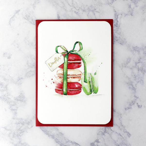 Festive Macarons Holiday Card (Daughter)