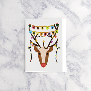 Festive Reindeer Holiday Card