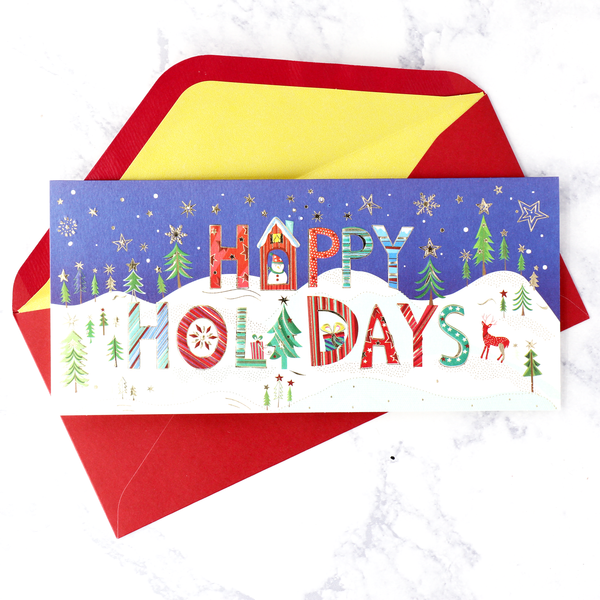 Festive Season Lettering Holiday Boxed Cards (Set of 16)