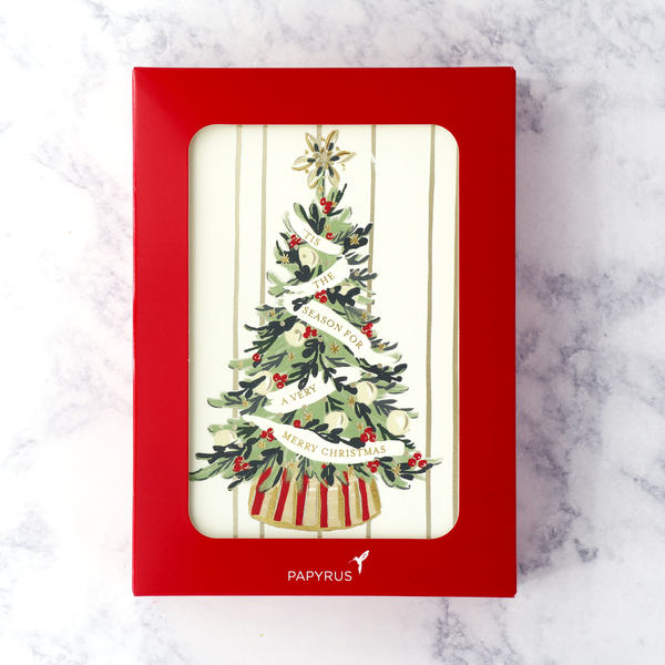 Festive Tree Banner Christmas Boxed Cards (Set of 14)